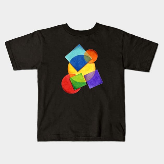 Candy Rainbow Geometric Kids T-Shirt by PatriciaSheaArt